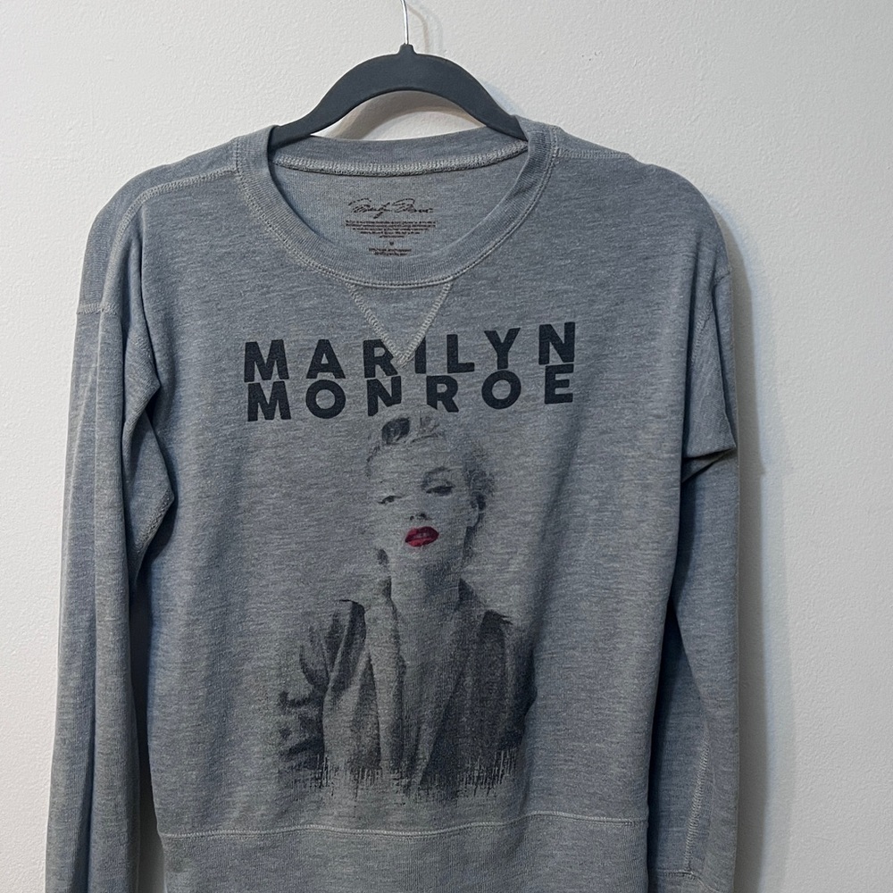 Gray Marilyn Monroe Graphic Sweatshirt 314